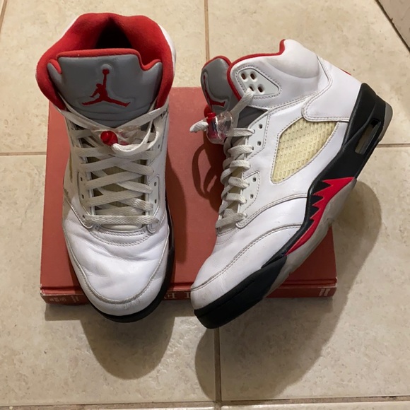 Jordan Other - Nike Air Jordan 5 Retro Fire Red Silver Tongue